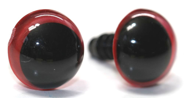 1 Paar Sicherheitsaugen 12 mm Rot irisierend metallic Schielaugen