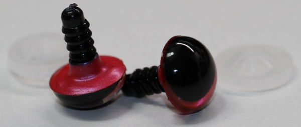 1 Paar Sicherheitsaugen 12 mm Rot irisierend metallic Schielaugen