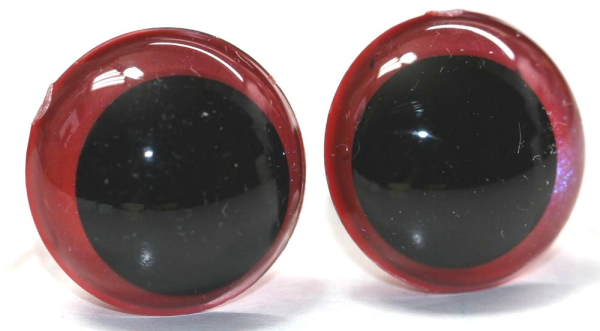 1 Paar Sicherheitsaugen 16 mm Rot irisierend metallic Schielaugen