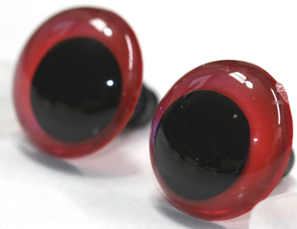 1 Paar Sicherheitsaugen 20 mm Rot irisierend metallic Schielaugen