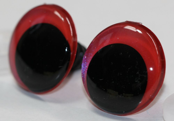 1 Paar Sicherheitsaugen 23 mm Rot irisierend metallic Schielaugen