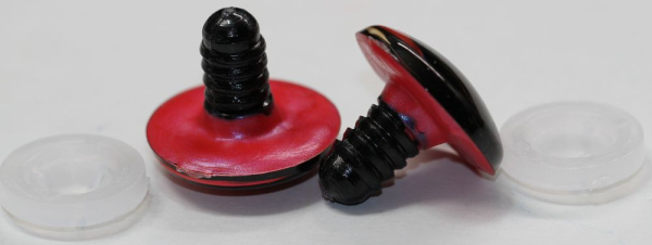 1 Paar Sicherheitsaugen 23 mm Rot irisierend metallic Schielaugen