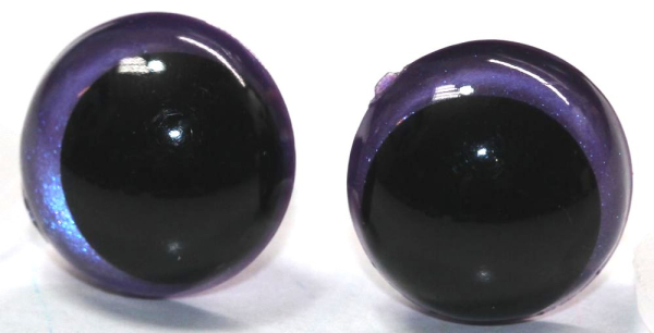 1 Paar Sicherheitsaugen 12 mm Violett irisierend metallic Schielaugen