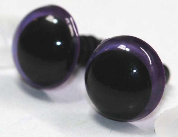 1 Paar Sicherheitsaugen 12 mm Violett irisierend metallic Schielaugen