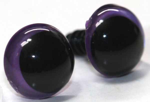 1 Paar Sicherheitsaugen 12 mm Violett irisierend metallic Schielaugen