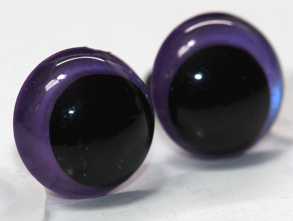 1 Paar Sicherheitsaugen 14 mm Violett irisierend metallic Schielaugen