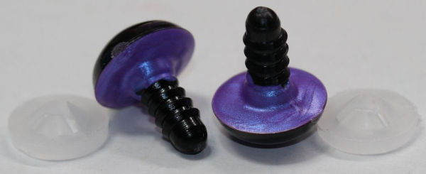 1 Paar Sicherheitsaugen 14 mm Violett irisierend metallic Schielaugen
