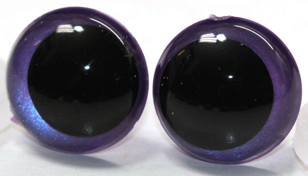 1 Paar Sicherheitsaugen 16 mm Violett irisierend metallic Schielaugen