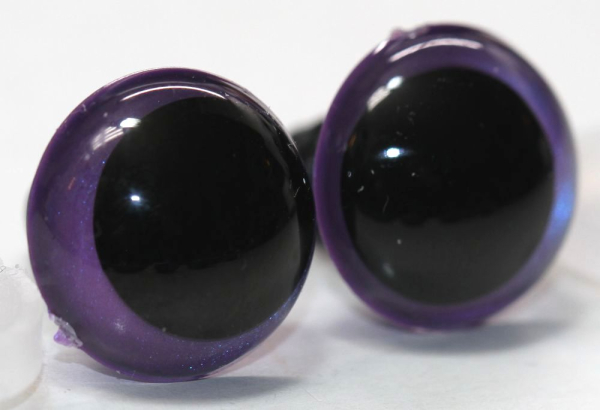 1 Paar Sicherheitsaugen 16 mm Violett irisierend metallic Schielaugen