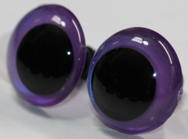 1 Paar Sicherheitsaugen 20 mm Violett irisierend metallic Schielaugen