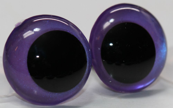 1 Paar Sicherheitsaugen 20 mm Violett irisierend metallic Schielaugen