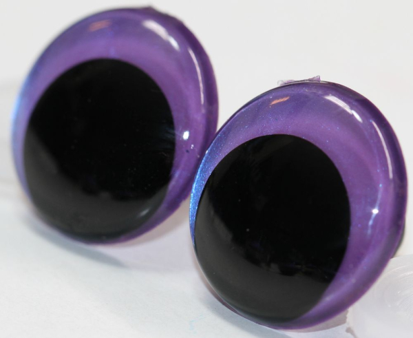 1 Paar Sicherheitsaugen 23 mm Violett irisierend metallic Schielaugen