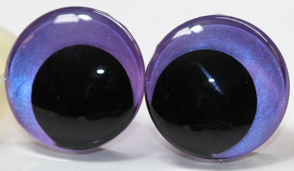 1 Paar Sicherheitsaugen trapezoid 25 mm Violett irisierend metallic Schielaugen