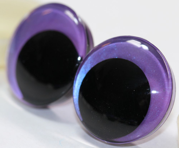 1 Paar Sicherheitsaugen trapezoid 25 mm Violett irisierend metallic Schielaugen