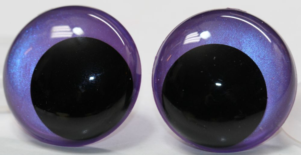 1 Paar Sicherheitsaugen 28 mm Violett irisierend metallic Schielaugen