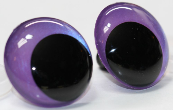 1 Paar Sicherheitsaugen 28 mm Violett irisierend metallic Schielaugen