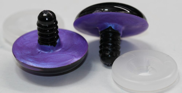 1 Paar Sicherheitsaugen 28 mm Violett irisierend metallic Schielaugen