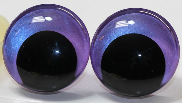 1 Paar Sicherheitsaugen trapezoid 30 mm Violett irisierend metallic Schielaugen