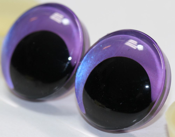 1 Paar Sicherheitsaugen trapezoid 30 mm Violett irisierend metallic Schielaugen