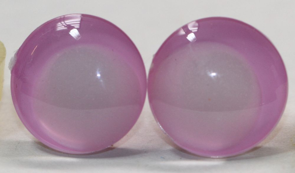 1 Paar Sicherheitsaugen Schielaugen trapezoid 20 mm rosa nachtleuchtende Pupille