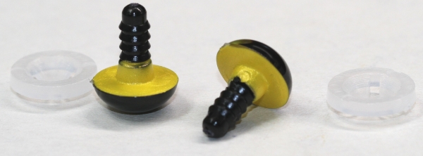 1 Paar Sicherheitsaugen 12 mm gelb metallic Schielaugen