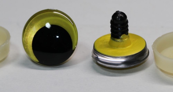 1 Paar Sicherheitsaugen trapezoid 25 mm gelb metallic Schielaugen