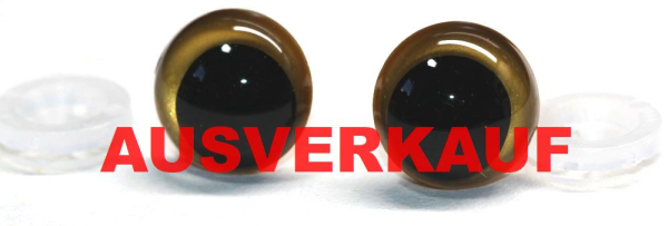 1 Paar Sicherheitsaugen 14 mm gold metallic Schielaugen