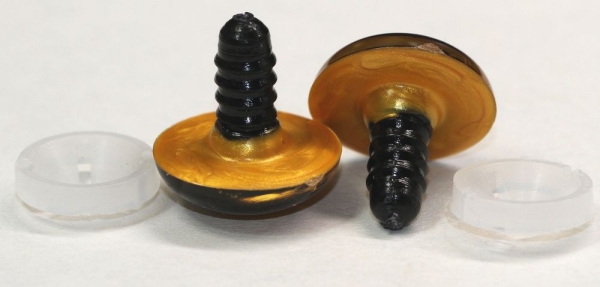 1 Paar Sicherheitsaugen 20 mm gold metallic Schielaugen