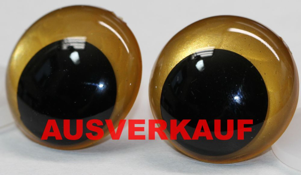 1 Paar Sicherheitsaugen 28 mm gold metallic Schielaugen
