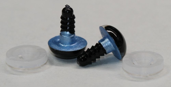 1 Paar Sicherheitsaugen 12 mm hellblau metallic Schielaugen