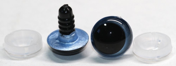 1 Paar Sicherheitsaugen 16 mm hellblau metallic Schielaugen