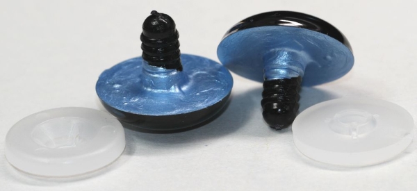 1 Paar Sicherheitsaugen 28 mm hellblau metallic Schielaugen