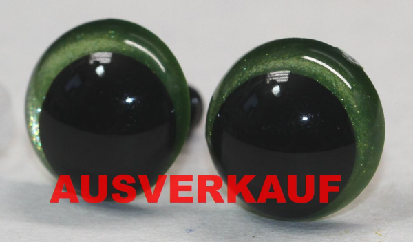 1 Paar Sicherheitsaugen 12 mm hellgrün metallic Schielaugen