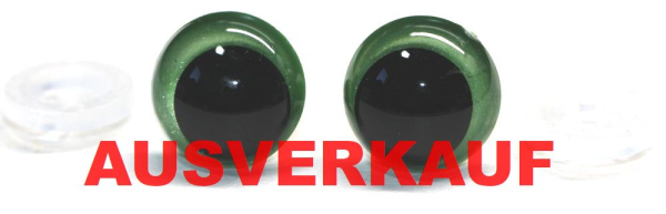 1 Paar Sicherheitsaugen 14 mm hellgrün metallic Schielaugen