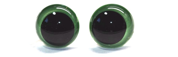 1 Paar Sicherheitsaugen 16 mm hellgrün metallic Schielaugen