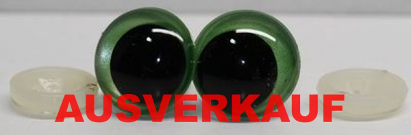 1 Paar Sicherheitsaugen 18 mm hellgrün metallic Schielaugen