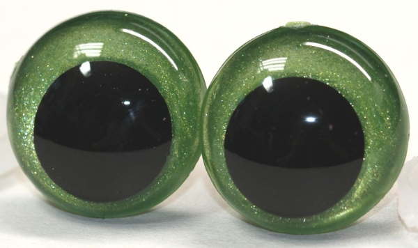 1 Paar Sicherheitsaugen 20 mm hellgrün metallic Schielaugen
