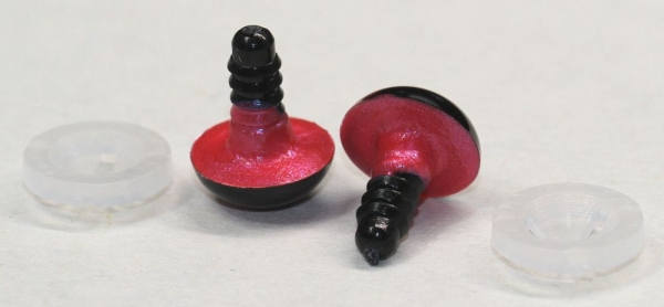 1 Paar Sicherheitsaugen 12 mm rotblau metallic Schielaugen