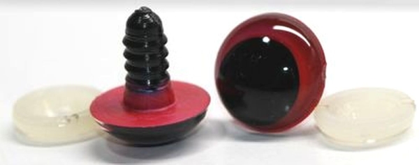 1 Paar Sicherheitsaugen 18 mm rotblau metallic Schielaugen