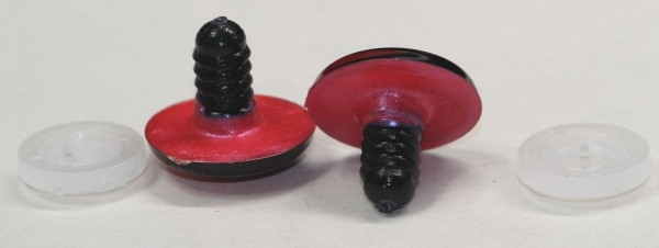 1 Paar Sicherheitsaugen 23 mm rotblau metallic Schielaugen