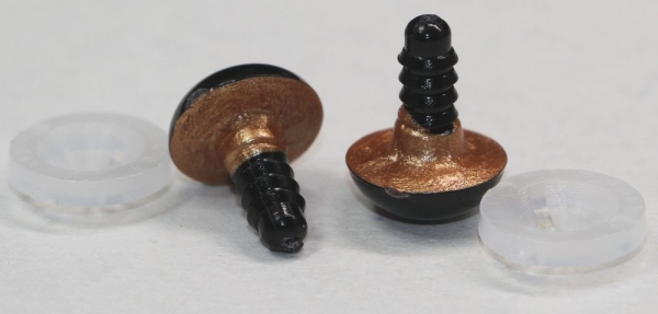 1 Paar Sicherheitsaugen 12 mm rosegold metallic Schielaugen