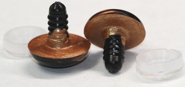 1 Paar Sicherheitsaugen 20 mm rosegold metallic Schielaugen