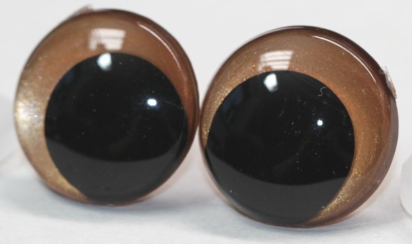 1 Paar Sicherheitsaugen 23 mm rosegold metallic Schielaugen