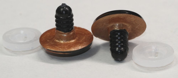 1 Paar Sicherheitsaugen 23 mm rosegold metallic Schielaugen