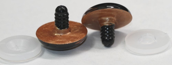 1 Paar Sicherheitsaugen 28 mm rosegold metallic Schielaugen