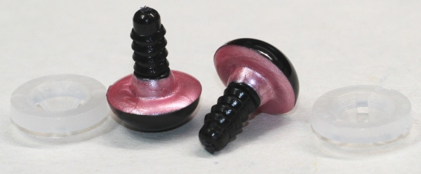 1 Paar Sicherheitsaugen 12 mm rosa metallic Schielaugen