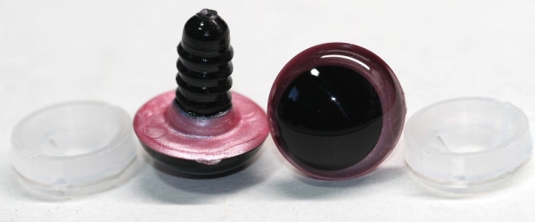 1 Paar Sicherheitsaugen 16 mm rosa metallic Schielaugen