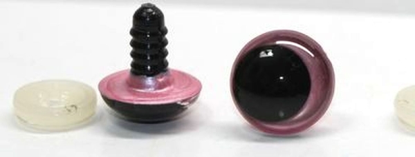 1 Paar Sicherheitsaugen 18 mm rosa metallic Schielaugen