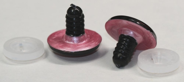 1 Paar Sicherheitsaugen 23 mm rosa metallic Schielaugen