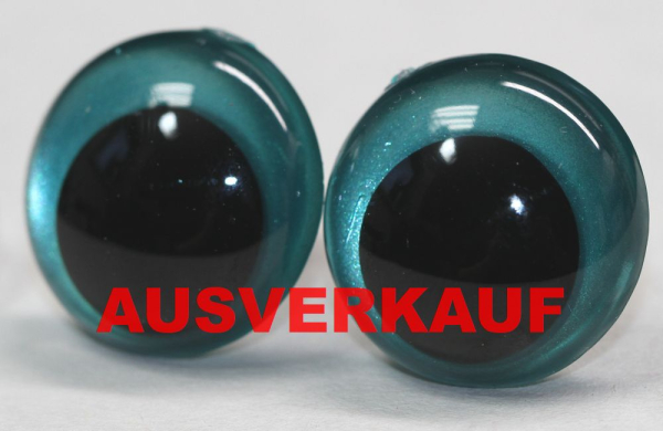 1 Paar Sicherheitsaugen 20 mm türkisgrün metallic Schielaugen